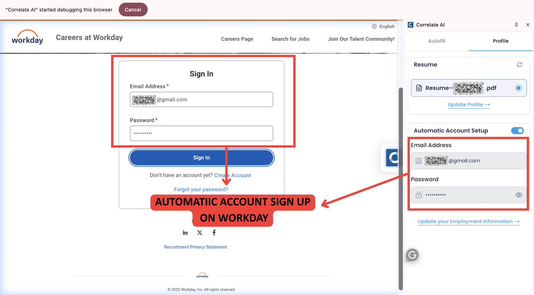 Automatic Registration on Workday & Other ATS